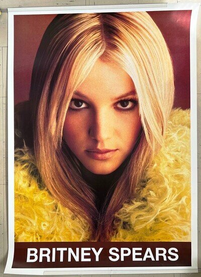 Britney Spears Poster 2000 Tour oops I did it again massive 35x25" Fur portrait