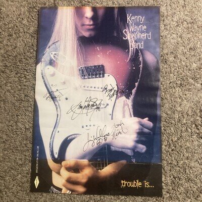Kenny Wayne Shepherd Band 1998 Autographed Trouble Is Poster 16 X 24 READ DESCR