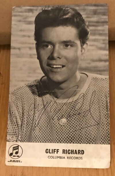 Cliff Richard signed, original postcard autograph
