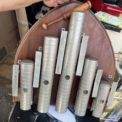 Vintage "DEAGAN MILITARY DINNER CALL" Wall Chimes Bells for parts read!!!
