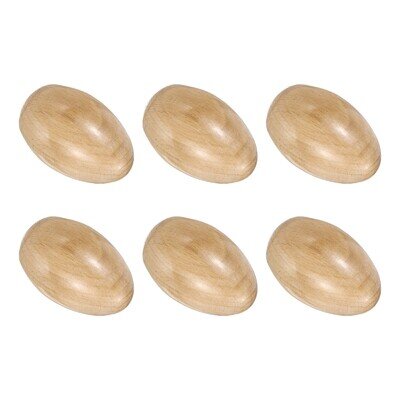 6Pcs Wood Egg Shaker Wood Musical Eggs Hand Percussion Shaker Wood Color