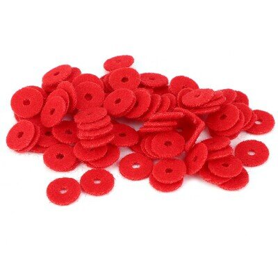 90Pcs Piano Ring Gaskets Soft Wool Small Red Tuning Tool Accessories 1mm