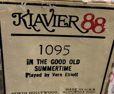 IN THE GOOD OLD SUMMER TIME RARE PIANOLA ROLL IN EXCELLENT PLAYING CONDITION