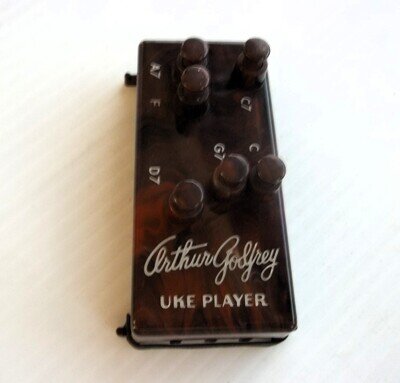 Vintage Arthur Godfrey Brown Plastic Uke Player for Ukulele Musical Instrument