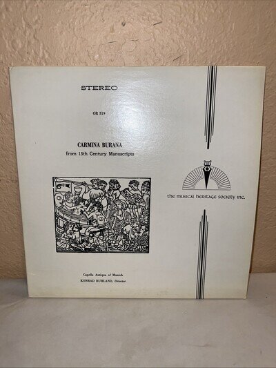 Carmina Burana From 13th Century Manuscripts Capella Antiqua OR-319 Vinyl 12''