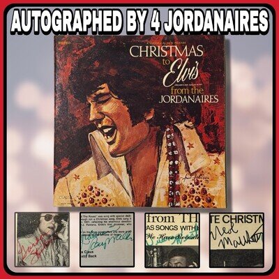 AUTOGRAPHED Christmas To Elvis From The Jordanaires LP Vinyl Record Album Signed