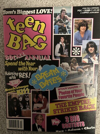 TEEN BAG MAGAZINE 1980 ANNUAL KISS POSTER MATT DILLON ANDY GIBB LEIF REX DUKES