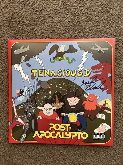 Tenacious D Post Apocalypto Jack Black & K.G. Signed Green Vinyl