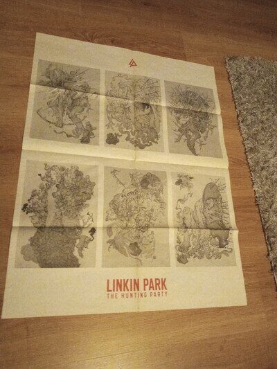 linkin park memorabilia Rare Hunting party Paper poster. card and Ticket stub.