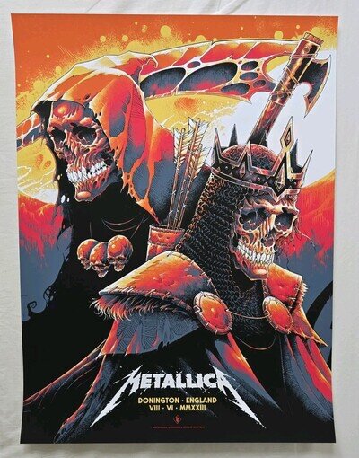 Metallica 2023 Donington Festival Limited Edition Poster by Luke Preece 83/535