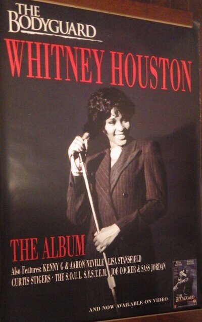 Whitney Houston 1992 The Bodyguard 50X70" NOS Large Bus Shelter Poster RARE