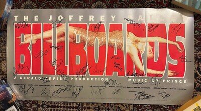 SIGNED Cast + Crew Joffrey Ballet Billboards 34x17” Poster Music By Prince
