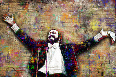 Luciano Pavarotti 24x36inch Poster Luciano Pavarotti Opera Tribute Free Shipping