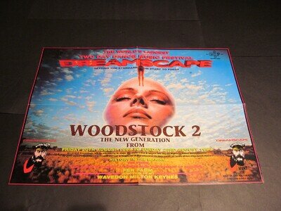ESP DREAMSCAPE WOODSTOCK 2 1993 OLDSKOOL HARDCORE JUNGLE RAVE FLYER POSTER VG+ 1