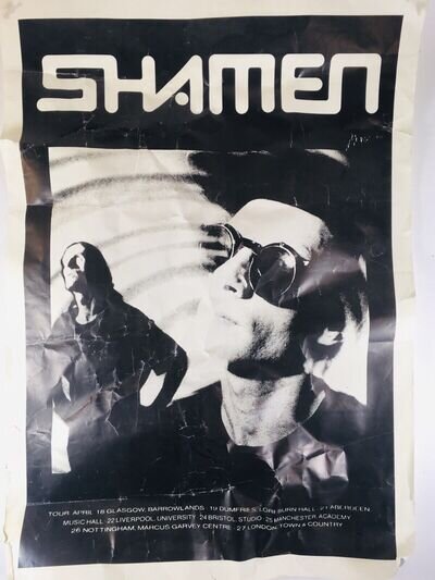 Shamen 1991 Synergy tour UK poster 35” x 25” Electronic Psychedelic Dance Rave