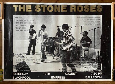 Stone Roses Poster – 1980s – Blackpool Empress Ballroom – Bought at Alley Pally