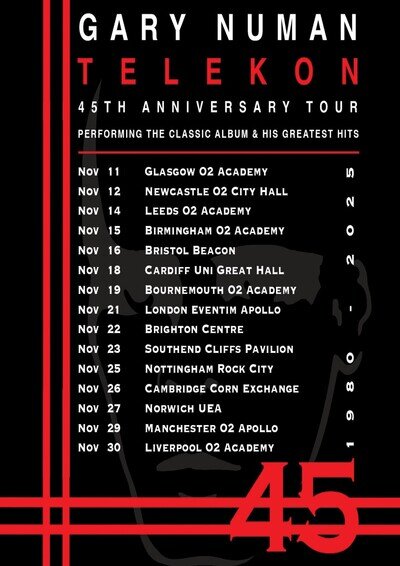 Gary Numan Anniversary UK Tour A3 A4 Print Poster Unframed