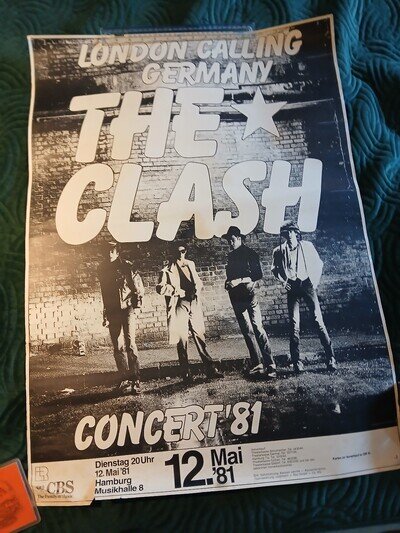Vintage Original 1981 Clash Germany Tour Poster Punk Rock