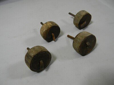 1890s Pump Organ Wood Wheels Lot of 4 Farrand & Votey - %8 2H