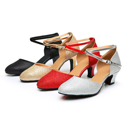 Women's New Latin Dance Shoes Ladies Ballroom Shoes Low-Heeled Soft Bottom
