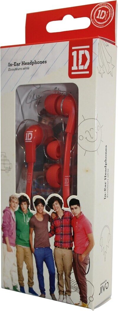 One Direction 1D Jellies Earbud Earphones 3.5mm Jack Headphones Audio Red