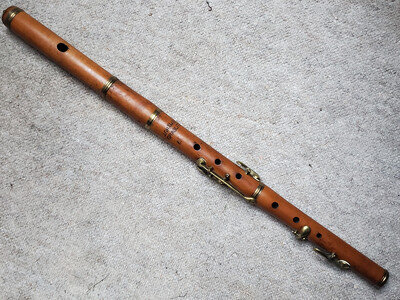Very old brown wood flute "J. Grämer Graslitz"