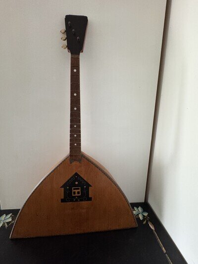 Antique / Vintage 3-String Russian Balalaika Folk Musical Instrument Museum Only