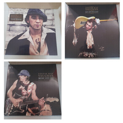 3 x Stevie Ray Vaughan Norfolk Texas Austin broadcasts LPs lot bundle vinyls