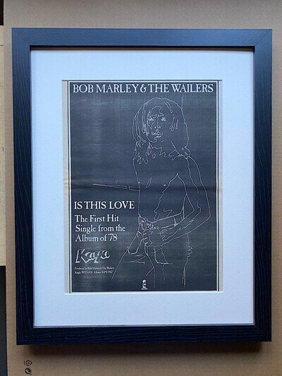 BOB MARLEY IS THIS LOVE (FRAMED) POSTER SIZED original music press advert from 1