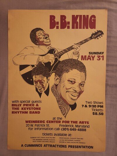 B.B. King Vintage Original 1981 Concert Poster-Excellent Condition-Very Nice!