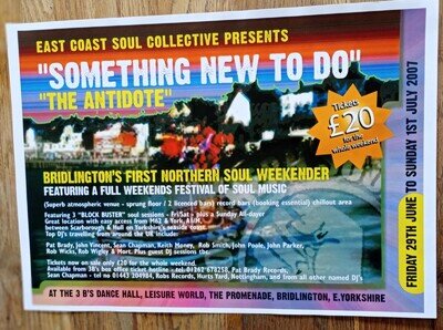 Bridlington Northern Soul Weekender 2007 Advertising Poster ** MINT ** A3 size