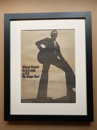 WILSON PICKETT MR MAGIC MAN (FRAMED) POSTER SIZED original music press advert f