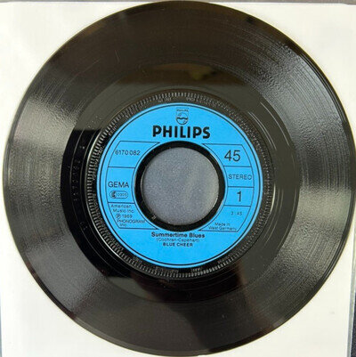BLUE CHEER 'SUMMERTIME BLUES' 7'' SINGLE PHILIPS RECORDS 6170-082 1981