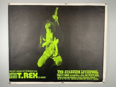 T-Rex Poster Marc Bolan - Printing Error - Electric Warrior Tour Liverpool 1971