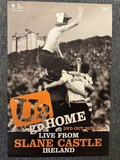 COOL VINTAGE 72x51CM RECORD STORE BILLBOARD POSTER - U2 - SLANE CASTLE (2003)
