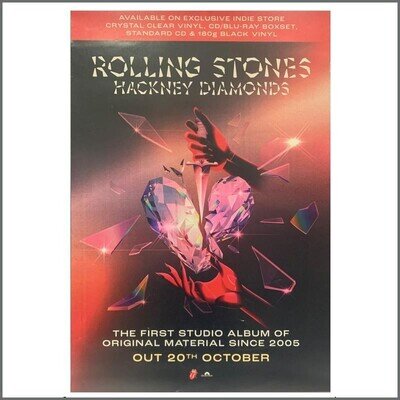 The Rolling Stones 2023 Hackney Diamonds Promotional Poster (UK)