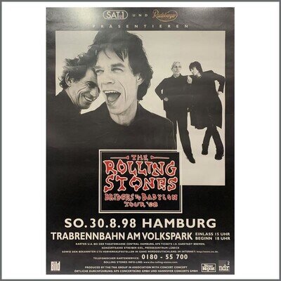 The Rolling Stones 1998 Bridges To Babylon Tour Hamburg Concert Poster (Germany)