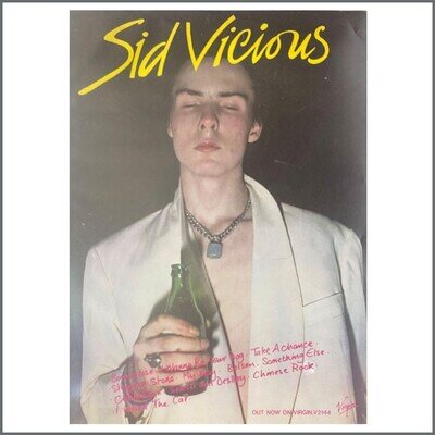 Sid Vicious 1979 Sid Sings Virgin Records Promotional Poster (UK)