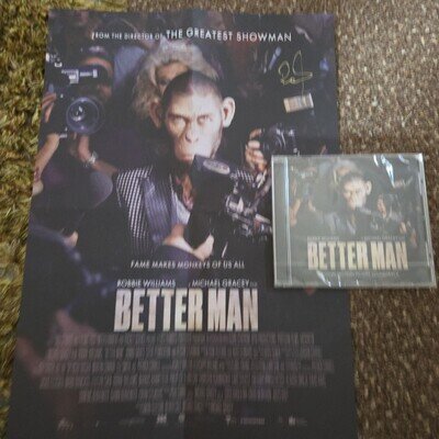 Robbie Williams Better Man Soundtrack Plus Signed A3 Poster