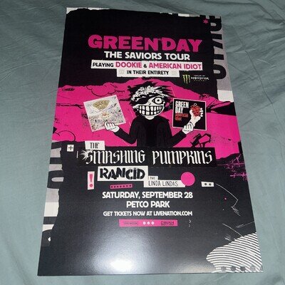 Green Day Saviors Tour 11x17 San Diego California Petco Park VIP Poster Print