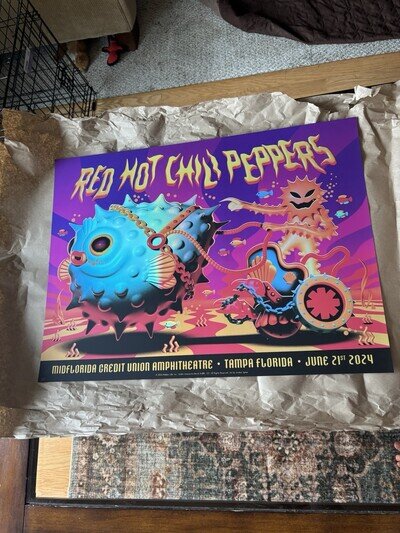 Red Hot Chili Peppers Tampa Foil Concert Poster 2024