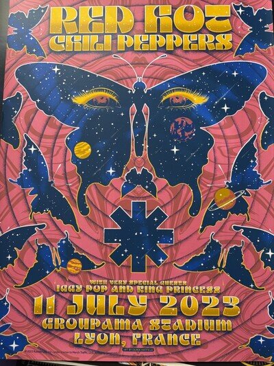 Red Hot Chili Peppers Concert Poster - Lyon, France 11/7/2023 OFFICIAL MERCH!