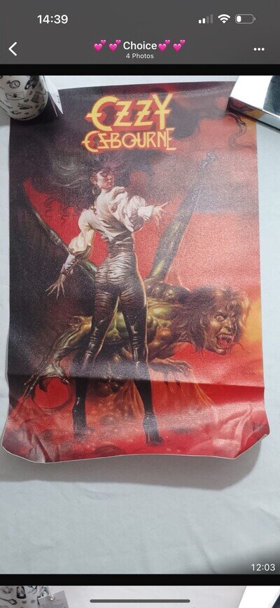 Ozzy Osbourne 1986 Vintage Unframed Poster 30x 45cm