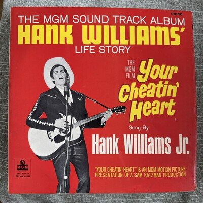 Hank Williams Jr. 12” Vinyl MGM Soundtrack Album Hank Williams Life Story LP