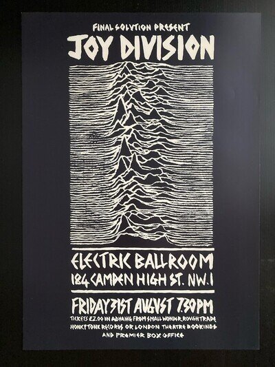 Joy Division poster - Live at Electric Ballroom London 79 new reprinted edition