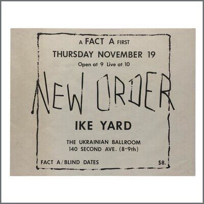New Order The Ukrainian Ballroom New York 1981 Concert Poster (USA)