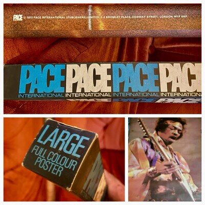 MEGA Rare original 1972 JIMI HENDRIX Vintage PACE large POSTER MINT in BOX #216