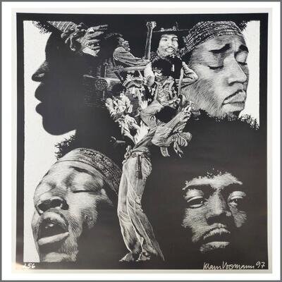 Jimi Hendrix Klaus Voormann 1997 Signed Limited Edition Poster (Germany)