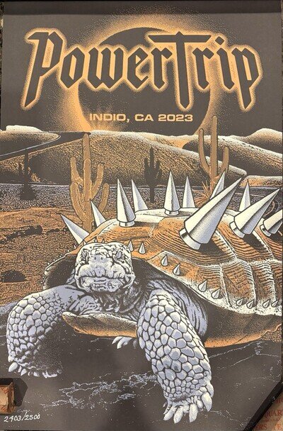 GUNS N ROSES AC/DC METALLICA TOOL Power Trip 2023 Litho Poster 2,403/2,500 VIP