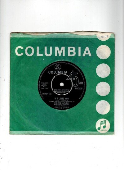 RICHARD ANTHONY - IF I LOVED YOU / MORE THAN WORDS CAN SAY. UK 1964 ORIG 7". EX